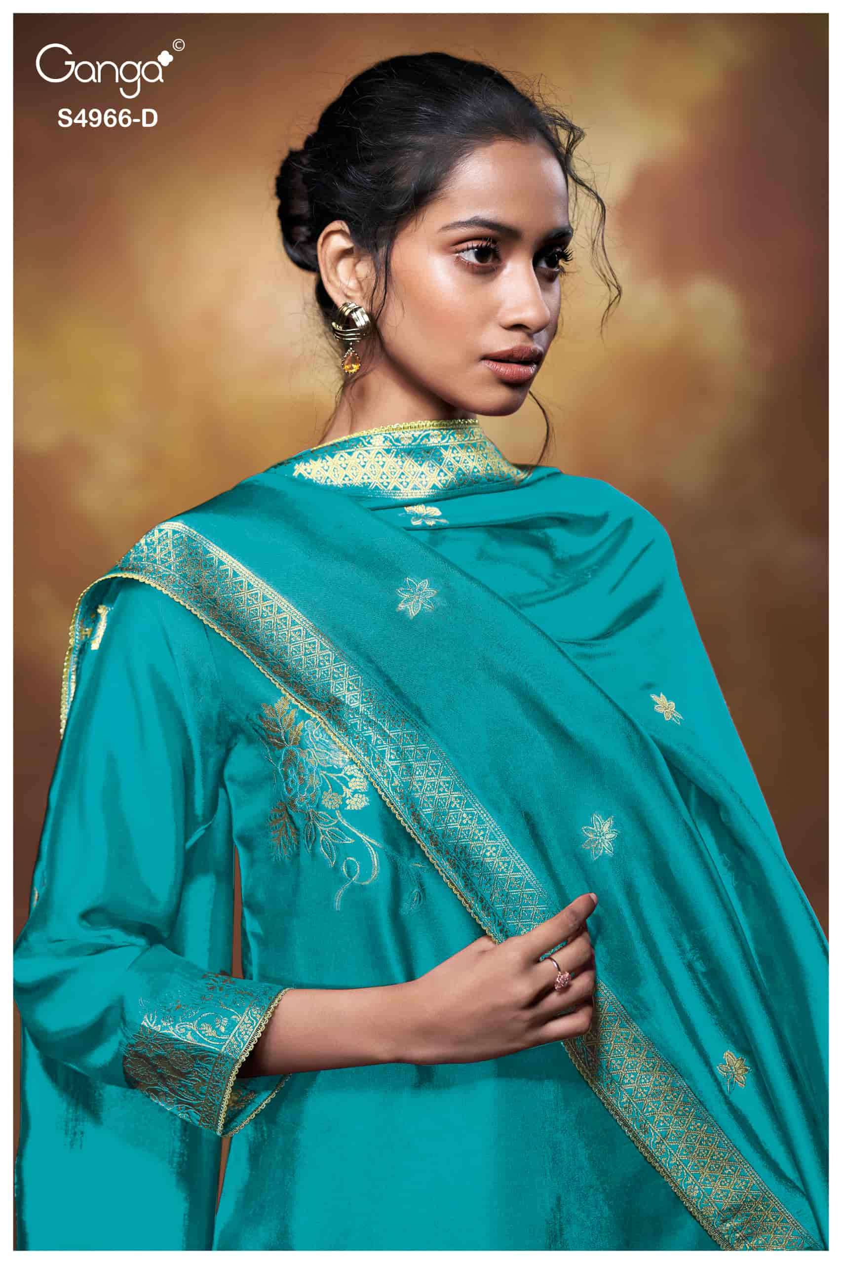 Ganga Fashion Nivora 4966 Premium Woven Silk Jacquard Designer Dress Material