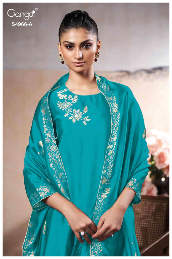 Ganga Fashion Nivora 4966 Premium Woven Silk Jacquard Designer Dress Material
