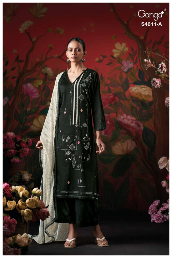 Ganga Fashion Nivra 4611 Premium Cotton Satin Dress Material - Amrah Wholesale