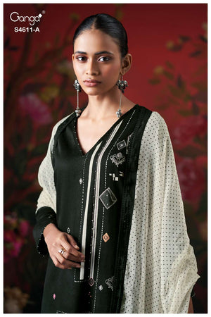 Ganga Fashion Nivra 4611 Premium Cotton Satin Dress Material - Amrah Wholesale
