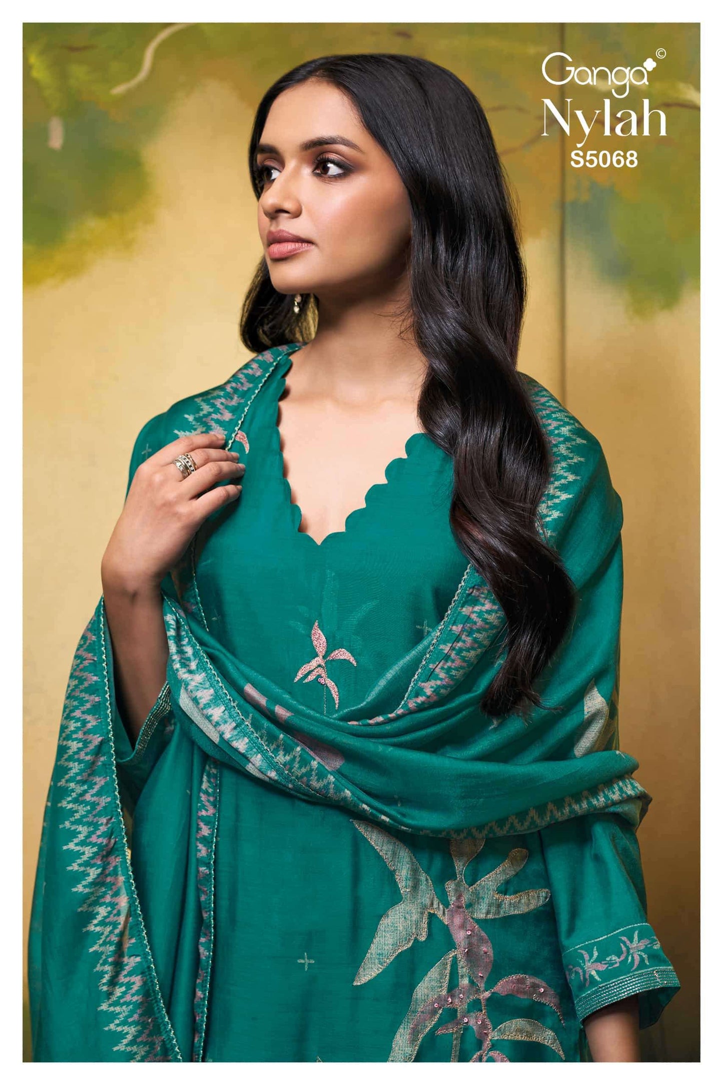 Ganga Fashion Nylah 5068 Premium Pure Bemberg Silk Dress Material