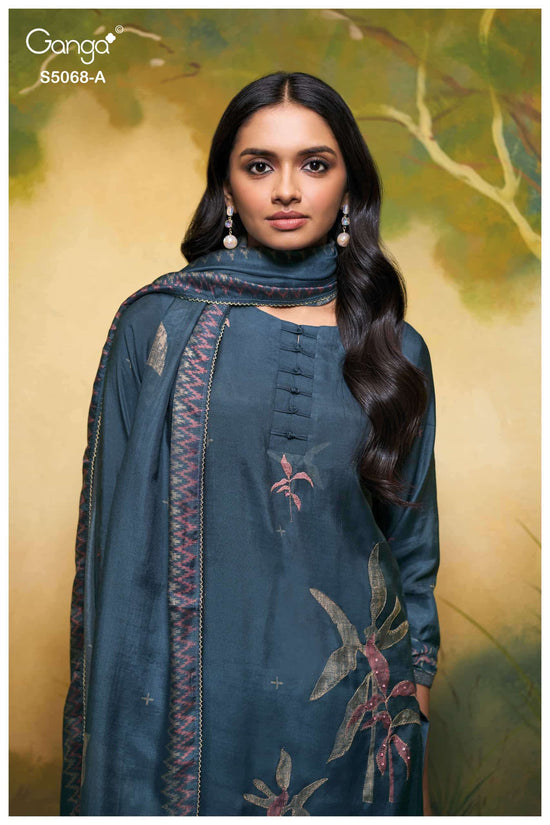 Ganga Fashion Nylah 5068 Premium Pure Bemberg Silk Dress Material