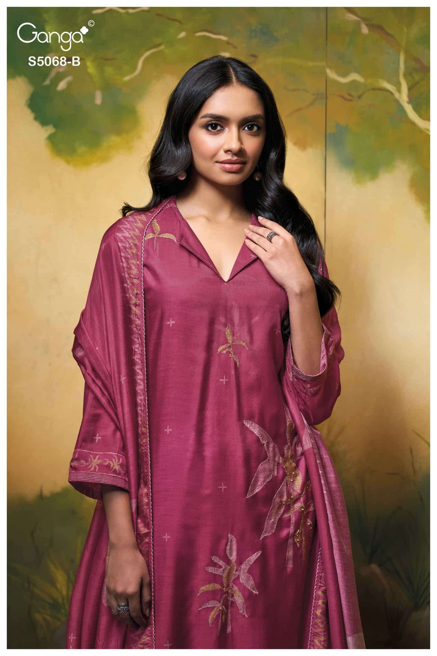 Ganga Fashion Nylah 5068 Premium Pure Bemberg Silk Dress Material
