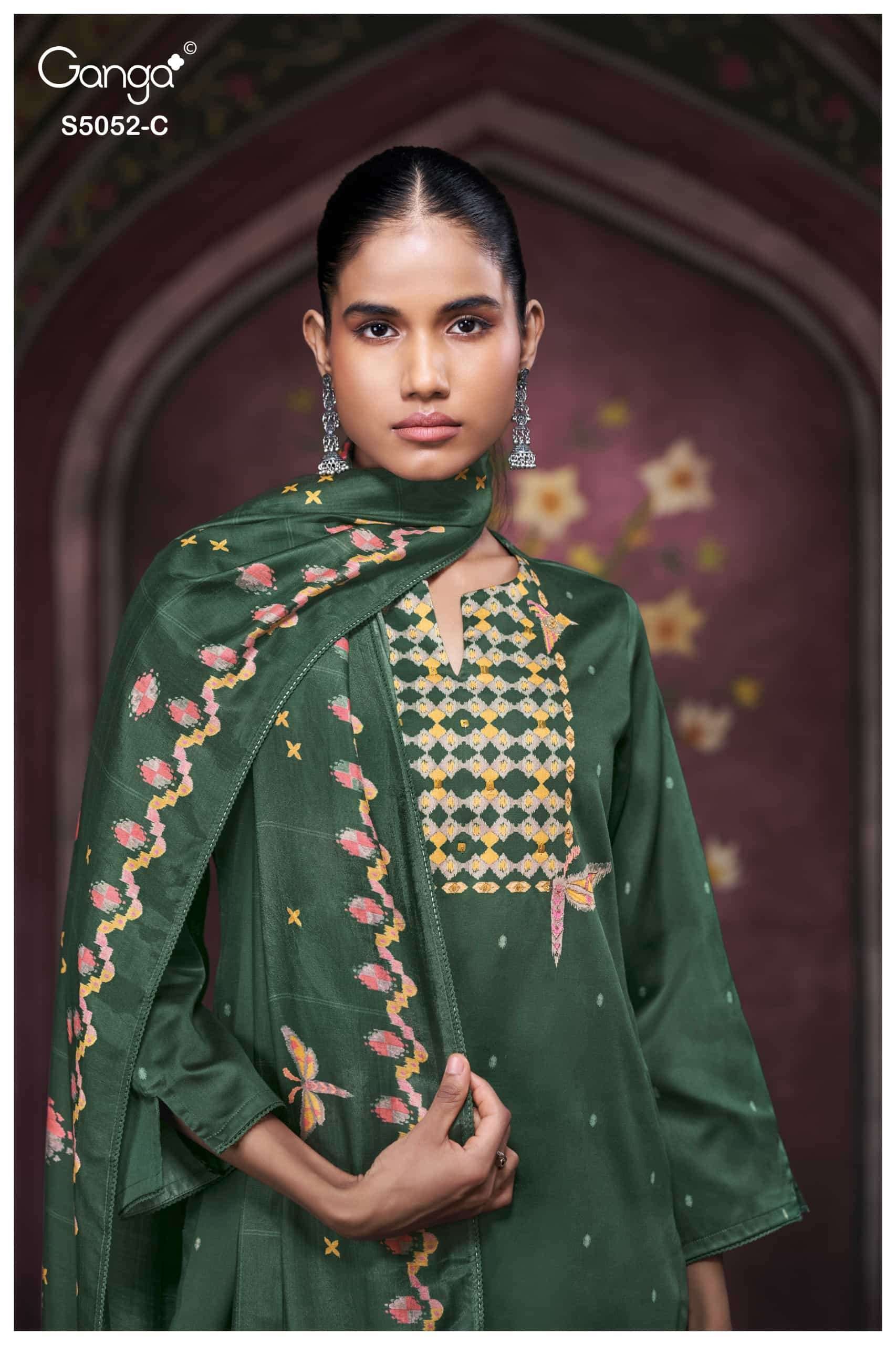 Ganga Fashion Nyrisha 5052 Premium Cotton Satin Dress Material