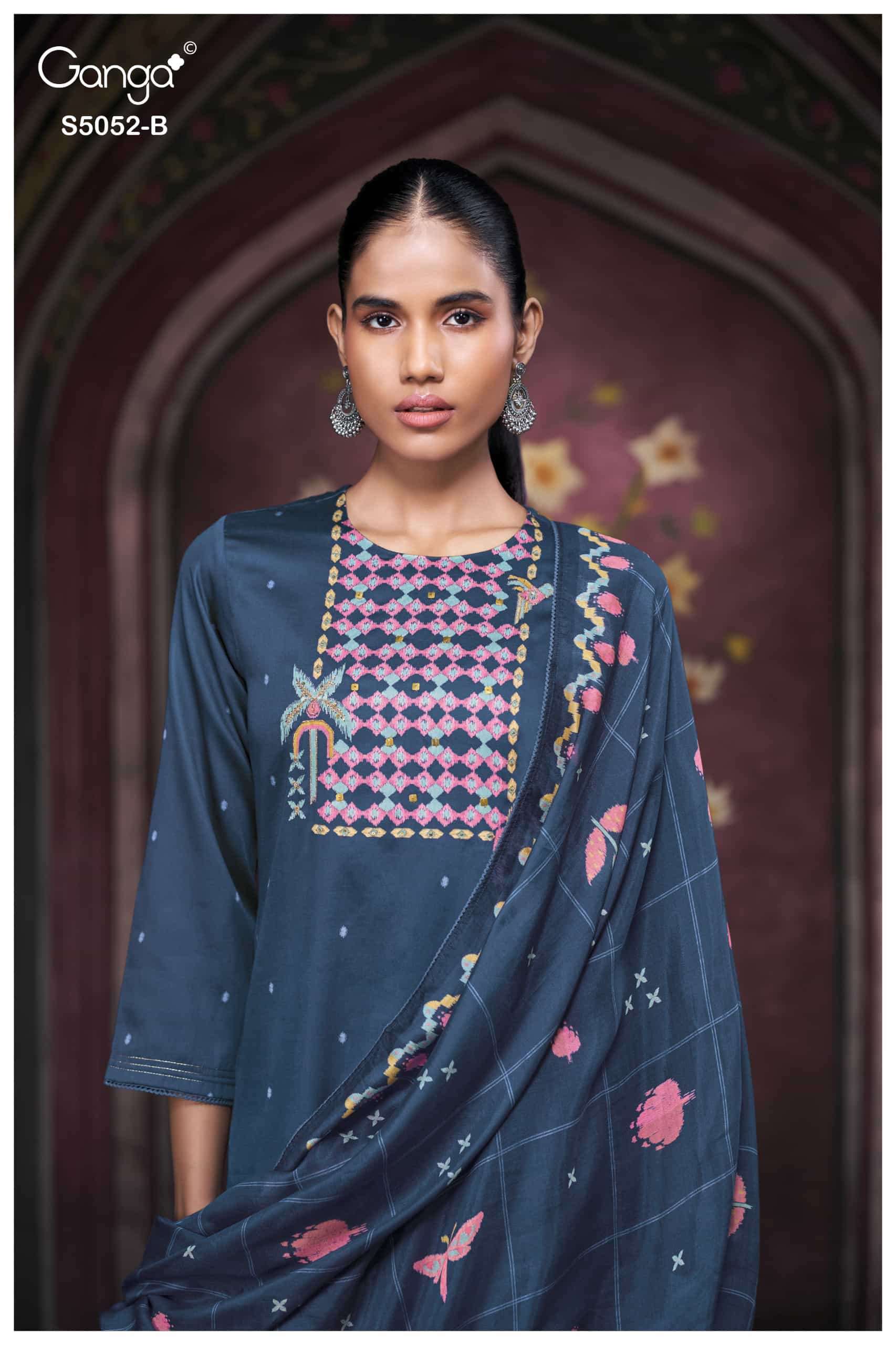 Ganga Fashion Nyrisha 5052 Premium Cotton Satin Dress Material