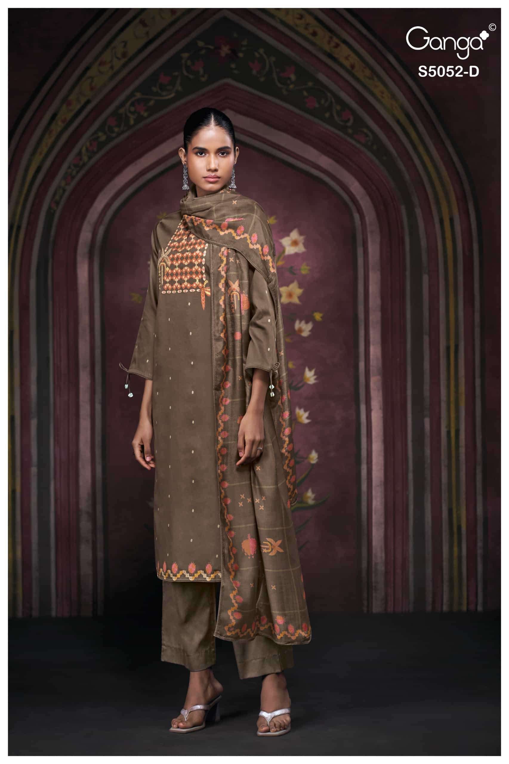 Ganga Fashion Nyrisha 5052 Premium Cotton Satin Dress Material