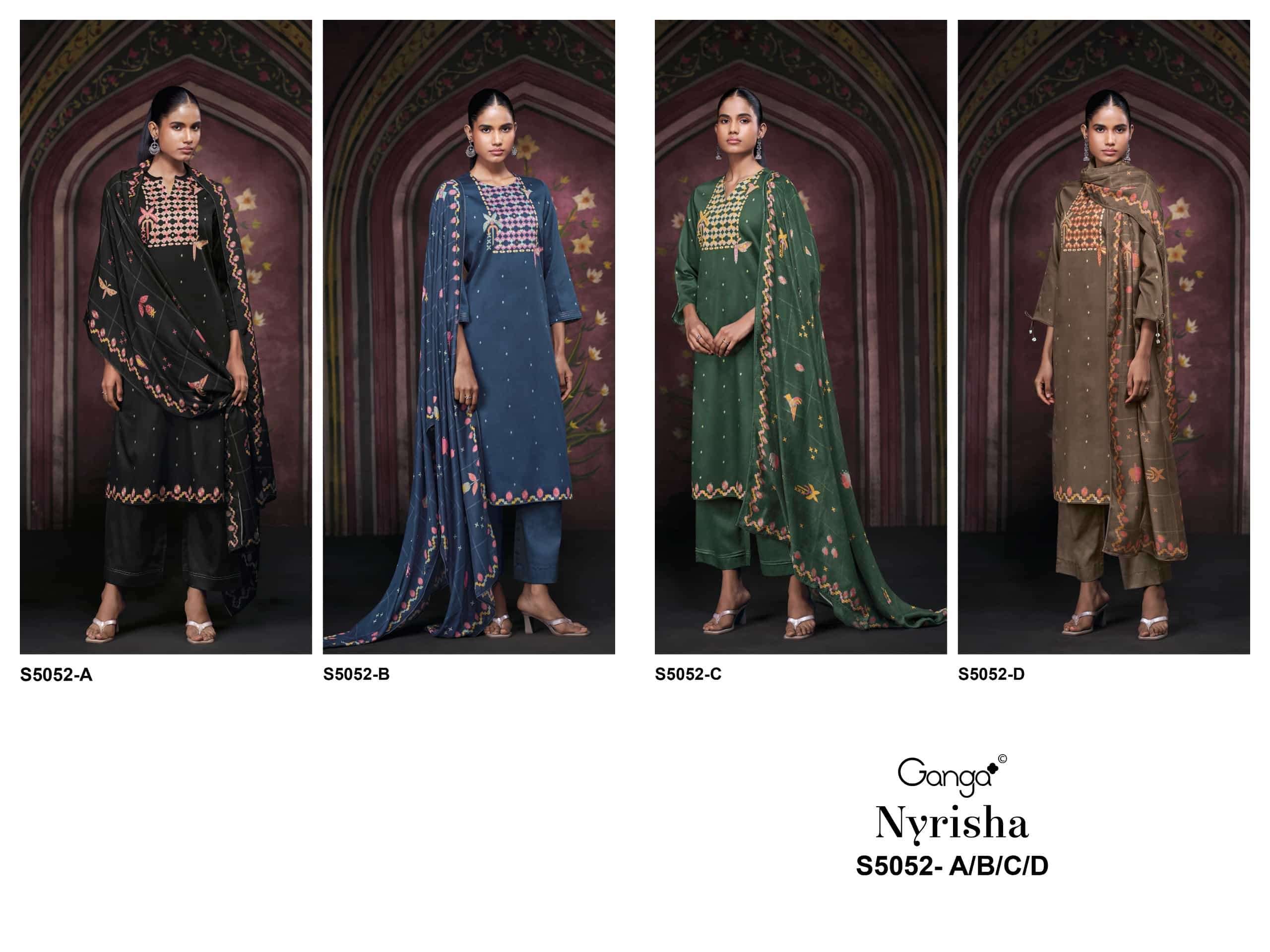 Ganga Fashion Nyrisha 5052 Premium Cotton Satin Dress Material