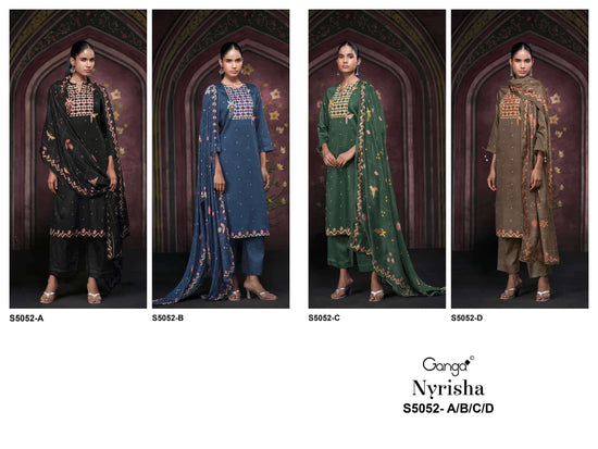 Ganga Fashion Nyrisha 5052 Premium Cotton Satin Dress Material