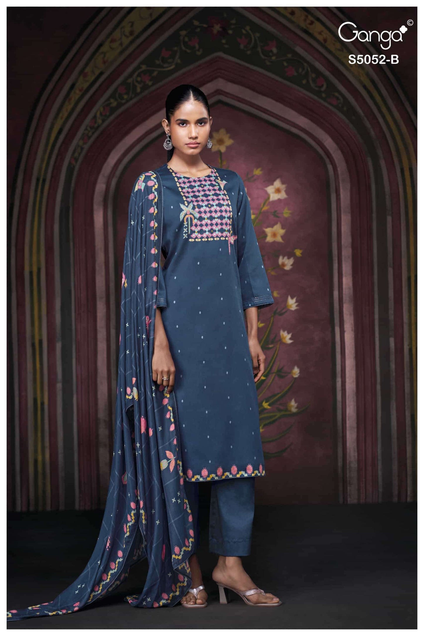 Ganga Fashion Nyrisha 5052 Premium Cotton Satin Dress Material