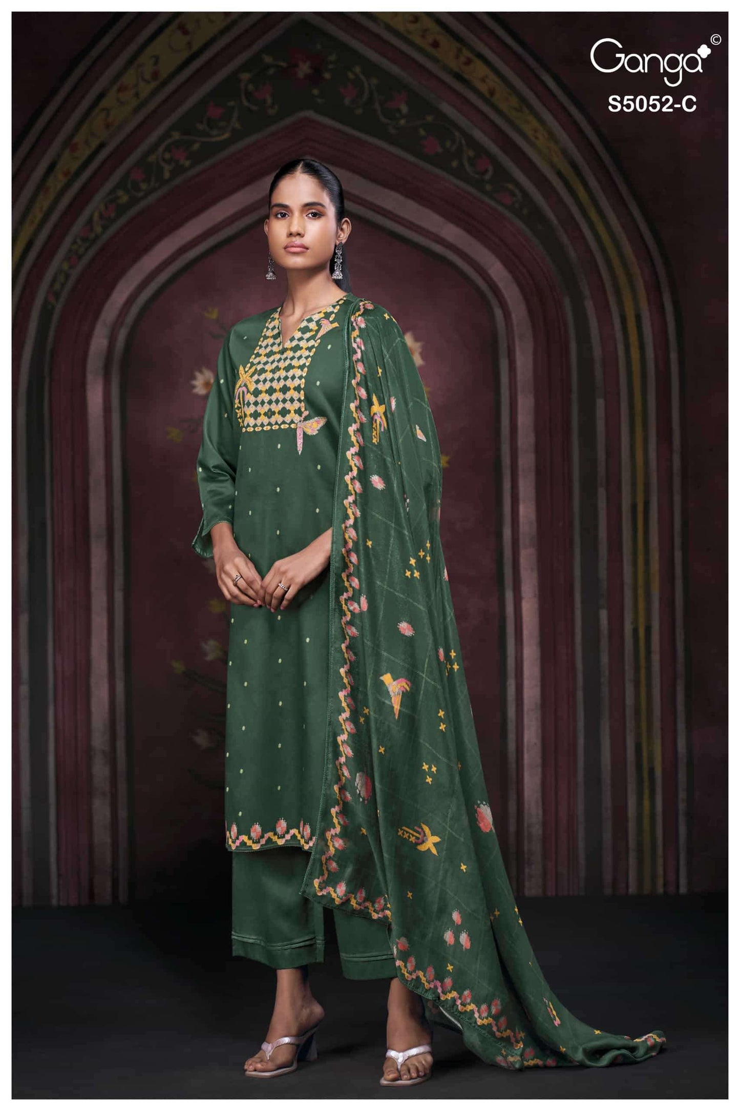 Ganga Fashion Nyrisha 5052 Premium Cotton Satin Dress Material