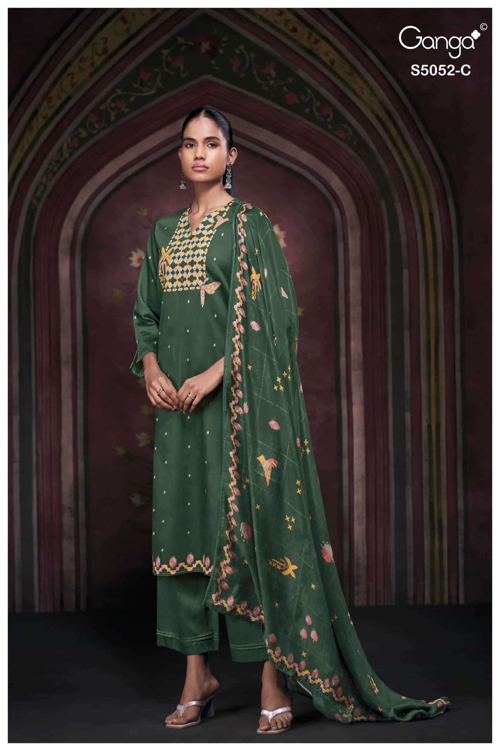 Ganga Fashion Nyrisha 5052 Premium Cotton Satin Dress Material