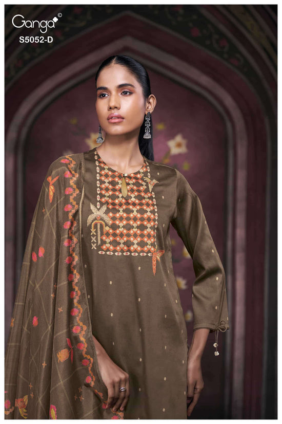 Ganga Fashion Nyrisha 5052 Premium Cotton Satin Dress Material