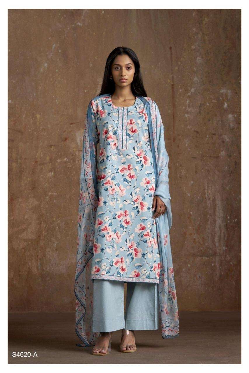 Ganga Fashion Oorja 4620 Dress Material Wholesale Catalogue - Amrah Wholesale