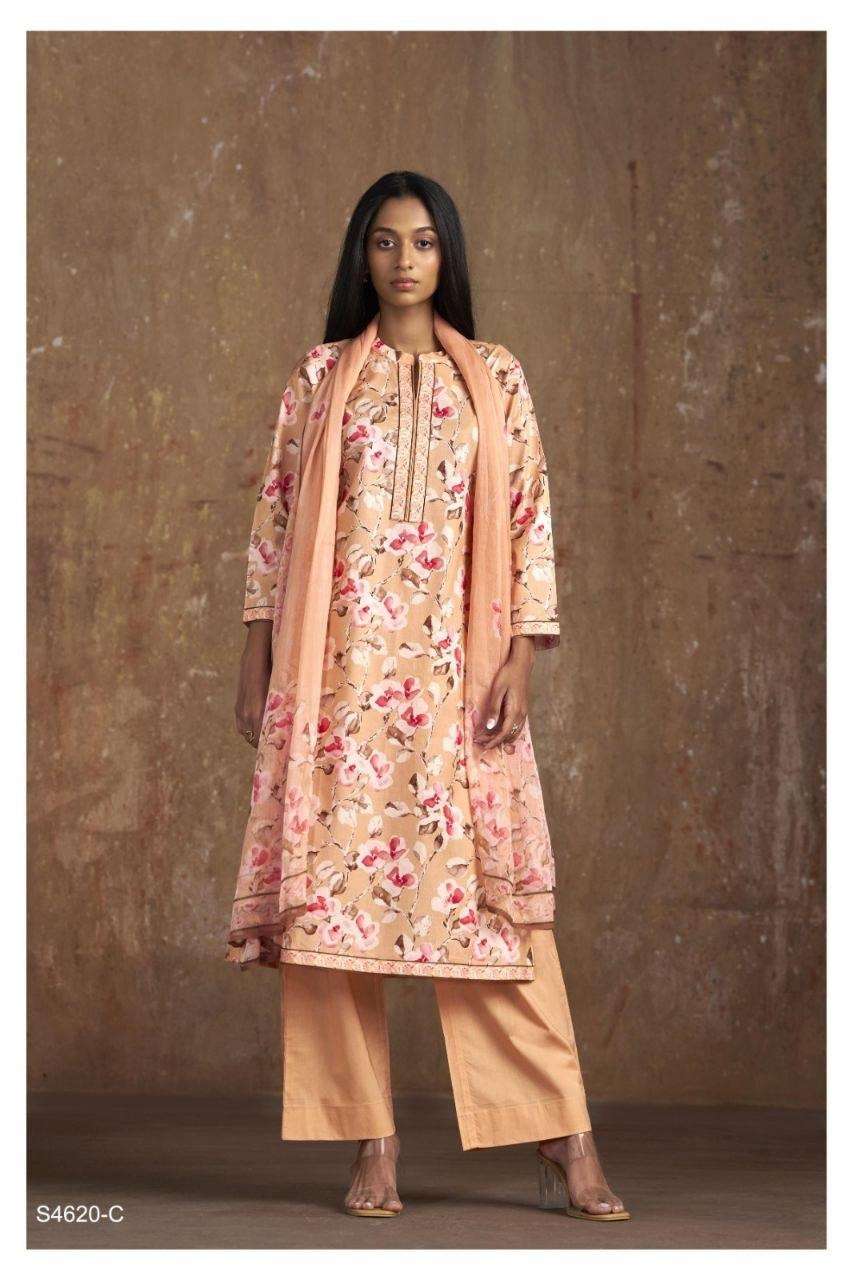 Ganga Fashion Oorja 4620 Dress Material Wholesale Catalogue - Amrah Wholesale