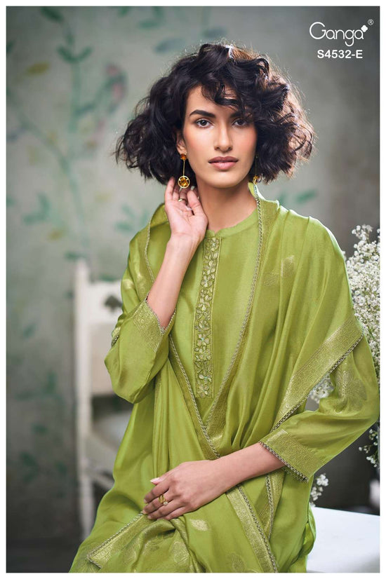 Ganga Fashion Oshika 4532 Woven Silk Jacquard Dress Material