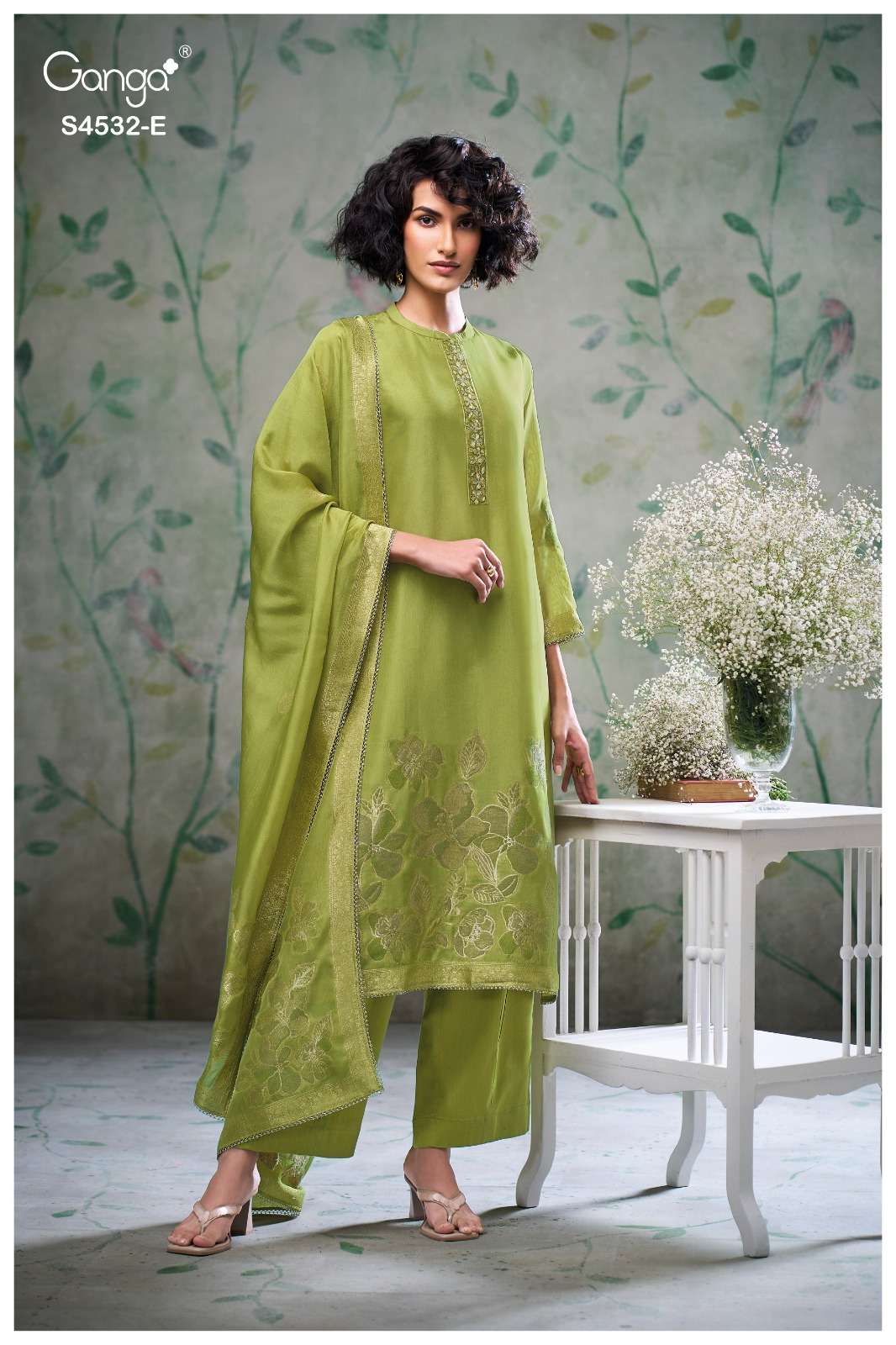 Ganga Fashion Oshika 4532 Woven Silk Jacquard Dress Material