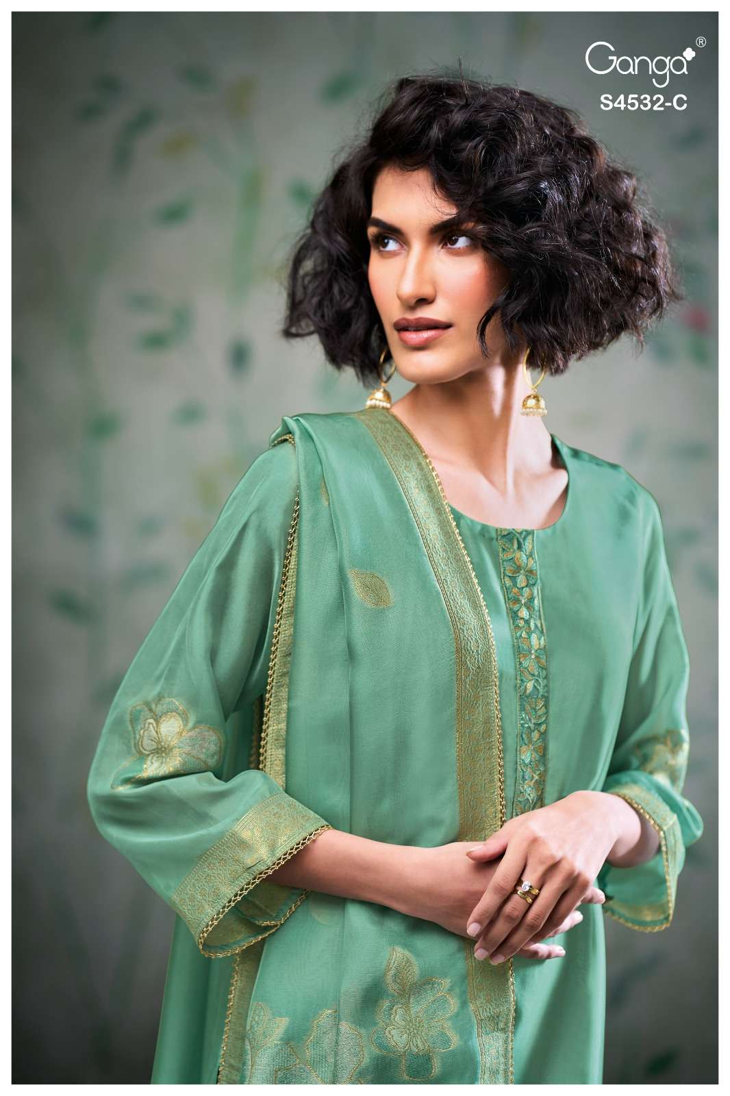 Ganga Fashion Oshika 4532 Woven Silk Jacquard Dress Material
