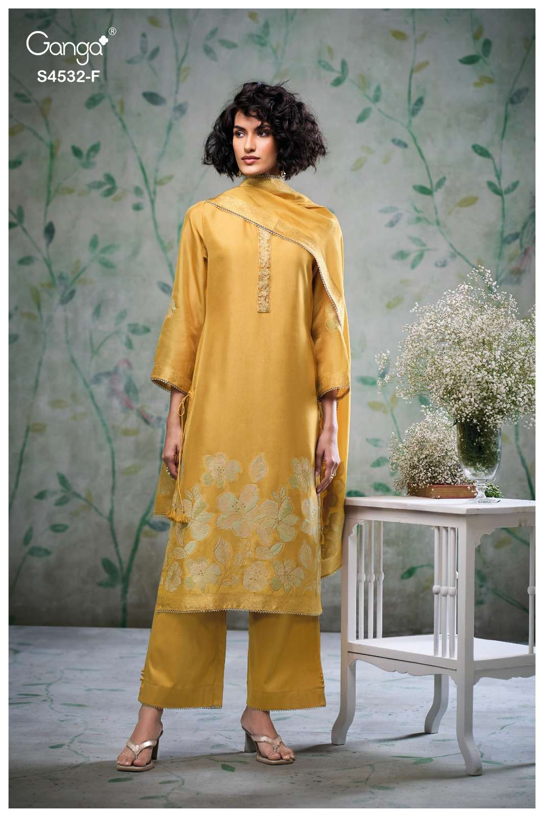 Ganga Fashion Oshika 4532 Woven Silk Jacquard Dress Material
