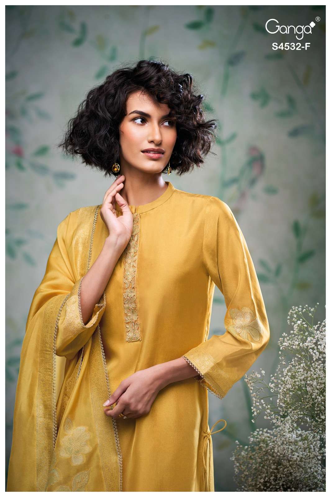 Ganga Fashion Oshika 4532 Woven Silk Jacquard Dress Material