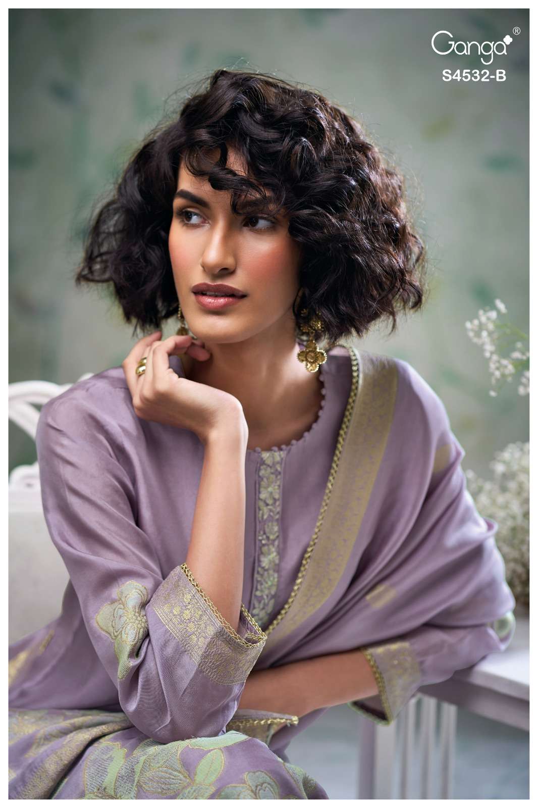 Ganga Fashion Oshika 4532 Woven Silk Jacquard Dress Material