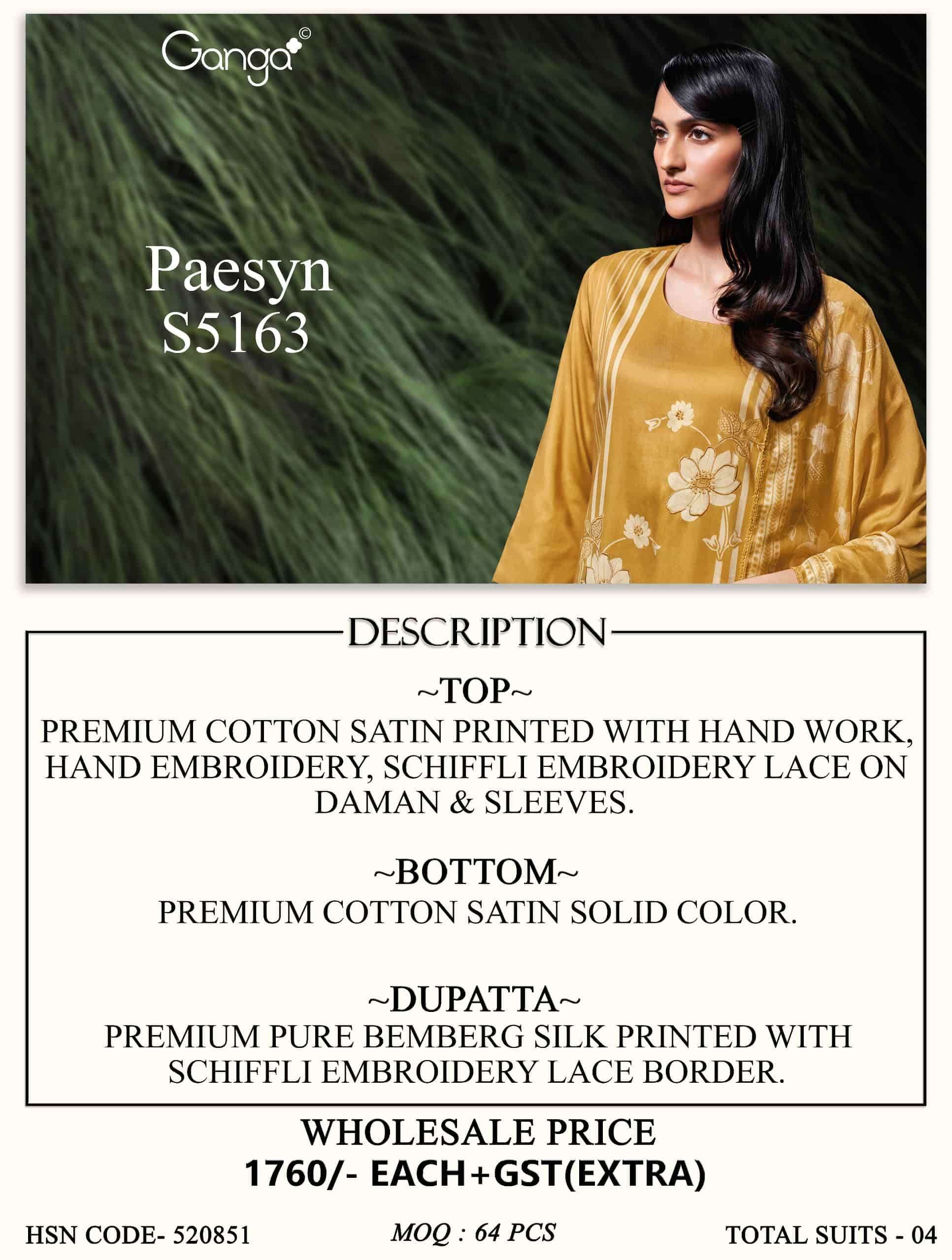 Ganga Fashion Paesyn 5163 Premium Cotton Satin Dress Material