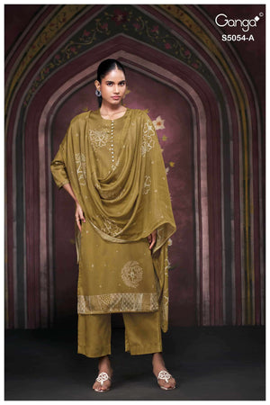 GANGA FASHION PAMELA 5054 Premium Cotton Satin Salwar Suit Dress Material