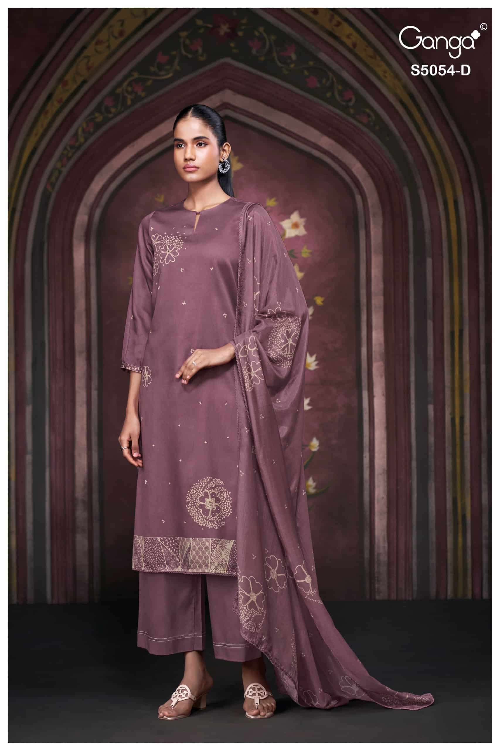 GANGA FASHION PAMELA 5054 Premium Cotton Satin Salwar Suit Dress Material
