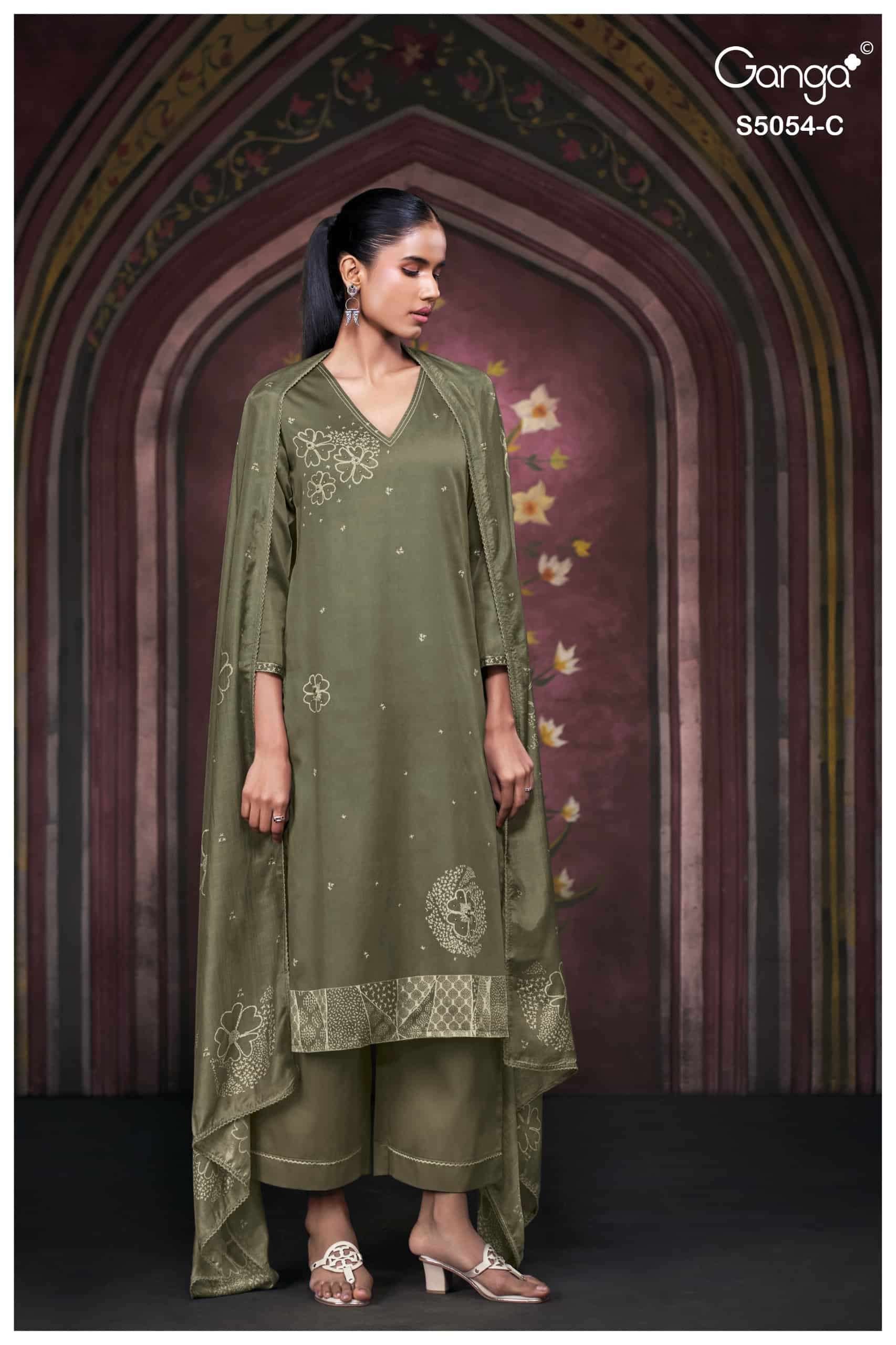 GANGA FASHION PAMELA 5054 Premium Cotton Satin Salwar Suit Dress Material