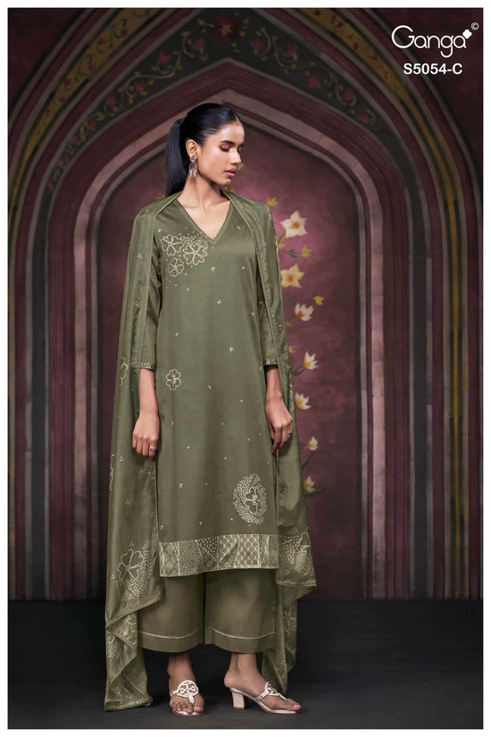 GANGA FASHION PAMELA 5054 Premium Cotton Satin Salwar Suit Dress Material