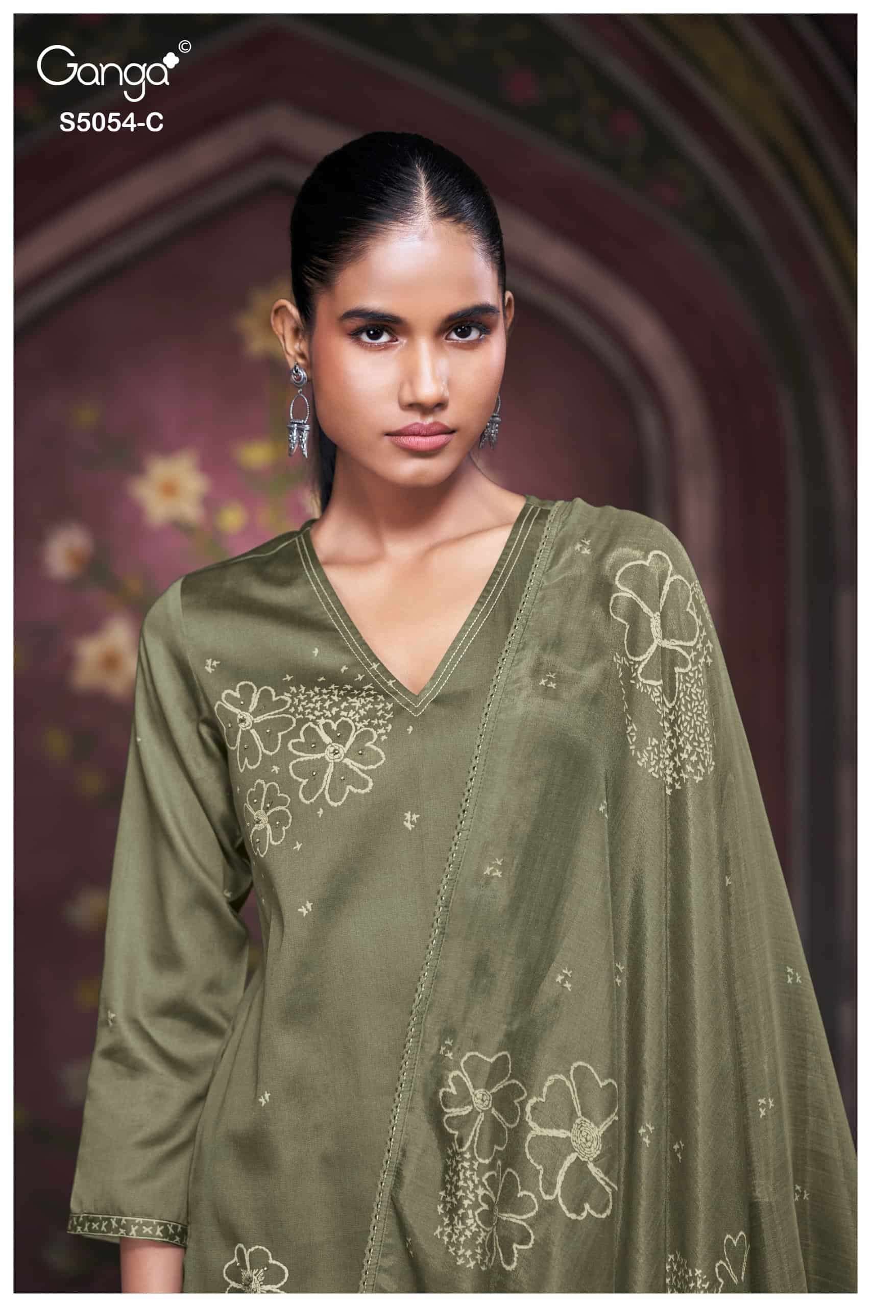 GANGA FASHION PAMELA 5054 Premium Cotton Satin Salwar Suit Dress Material