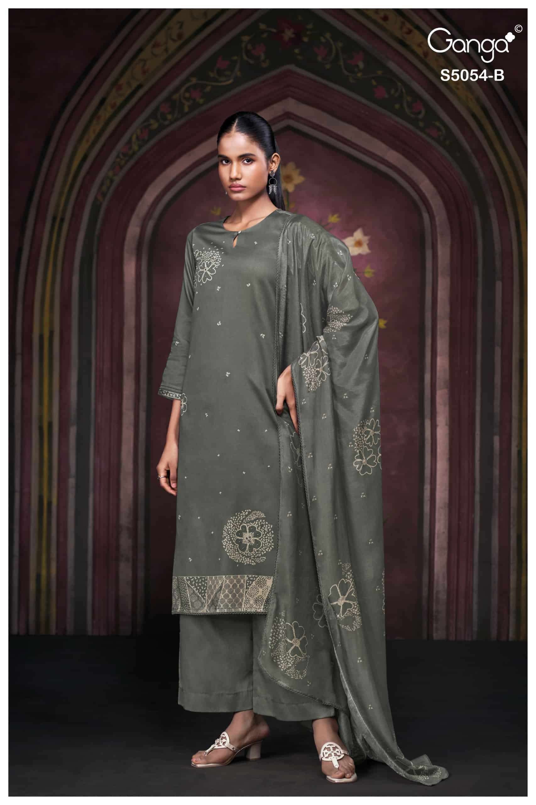 GANGA FASHION PAMELA 5054 Premium Cotton Satin Salwar Suit Dress Material