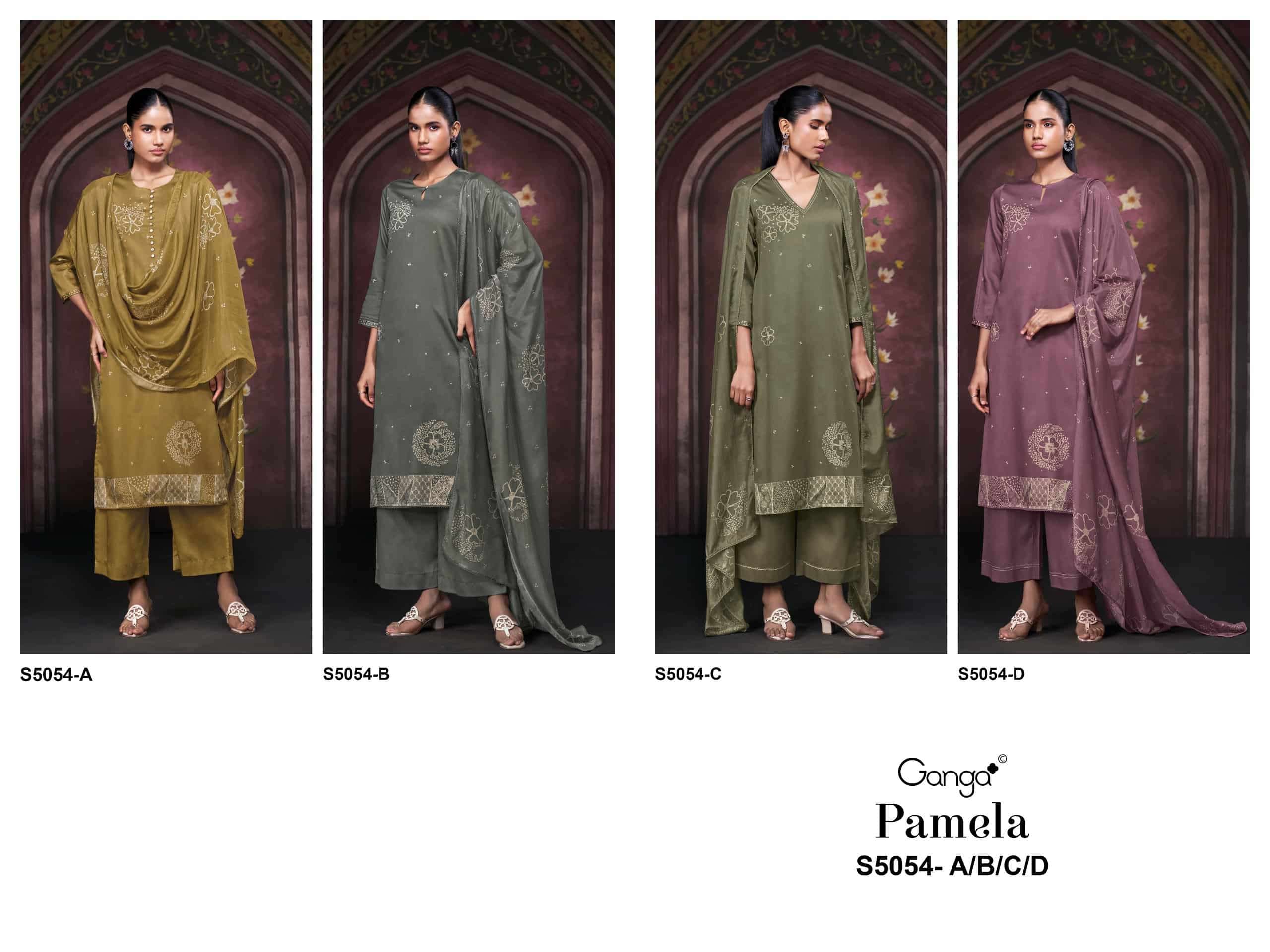 GANGA FASHION PAMELA 5054 Premium Cotton Satin Salwar Suit Dress Material