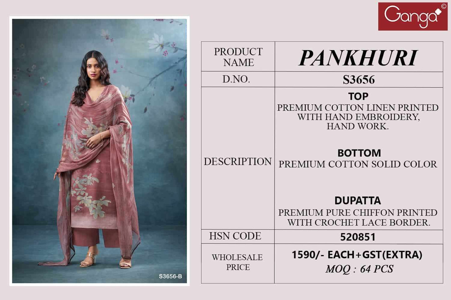 Ganga Fashion Pankhuri 3656