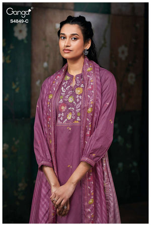 Ganga Fashion Pazellea 4849 Premium Cotton Dress Material - Amrah Wholesale