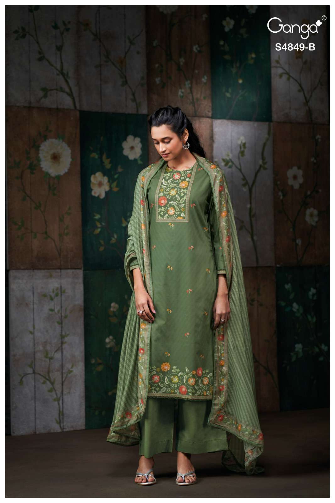 Ganga Fashion Pazellea 4849 Premium Cotton Dress Material - Amrah Wholesale