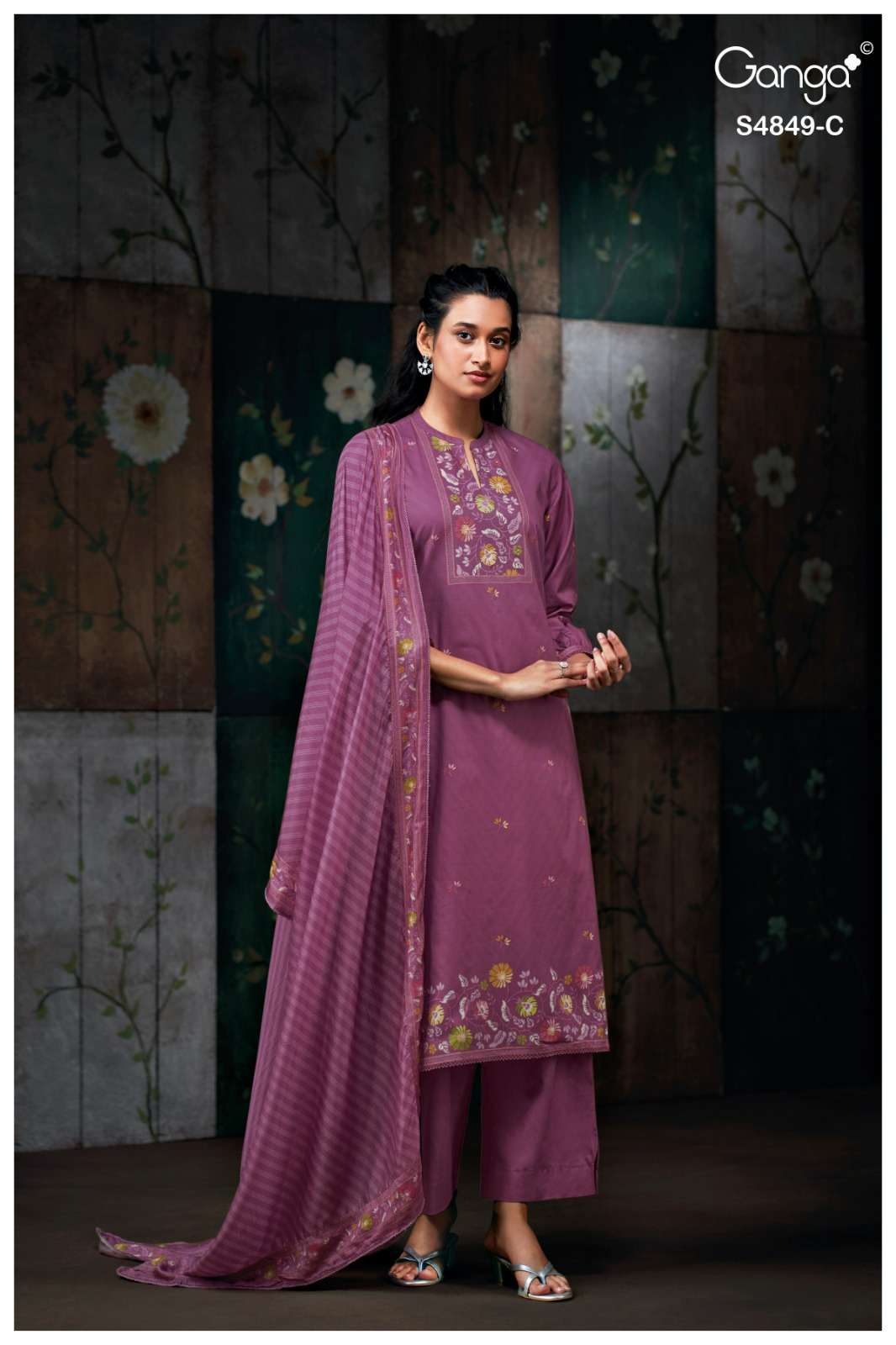 Ganga Fashion Pazellea 4849 Premium Cotton Dress Material - Amrah Wholesale