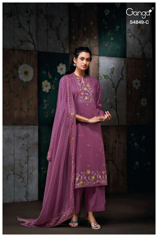 Ganga Fashion Pazellea 4849 Premium Cotton Dress Material - Amrah Wholesale