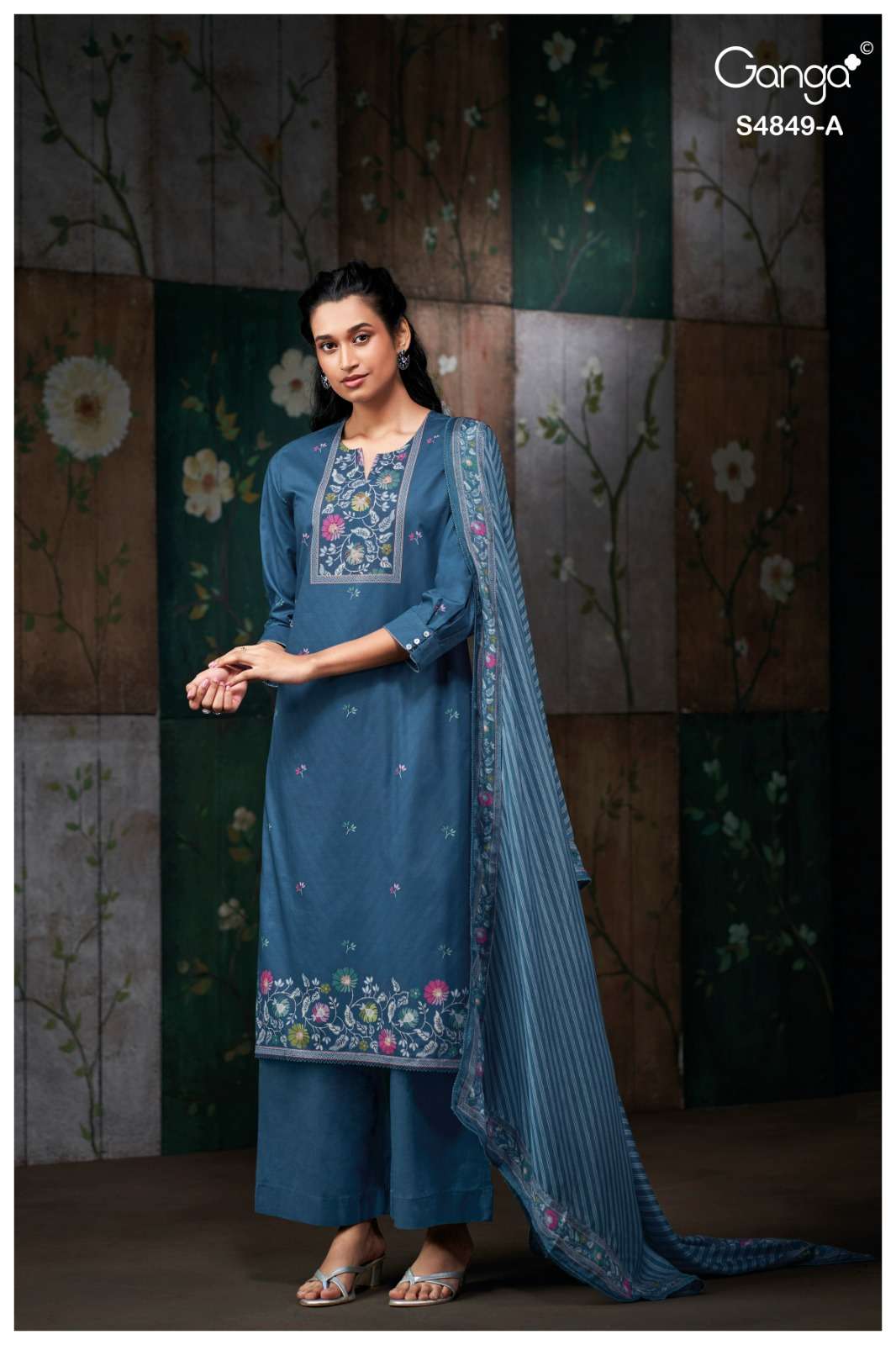 Ganga Fashion Pazellea 4849 Premium Cotton Dress Material - Amrah Wholesale