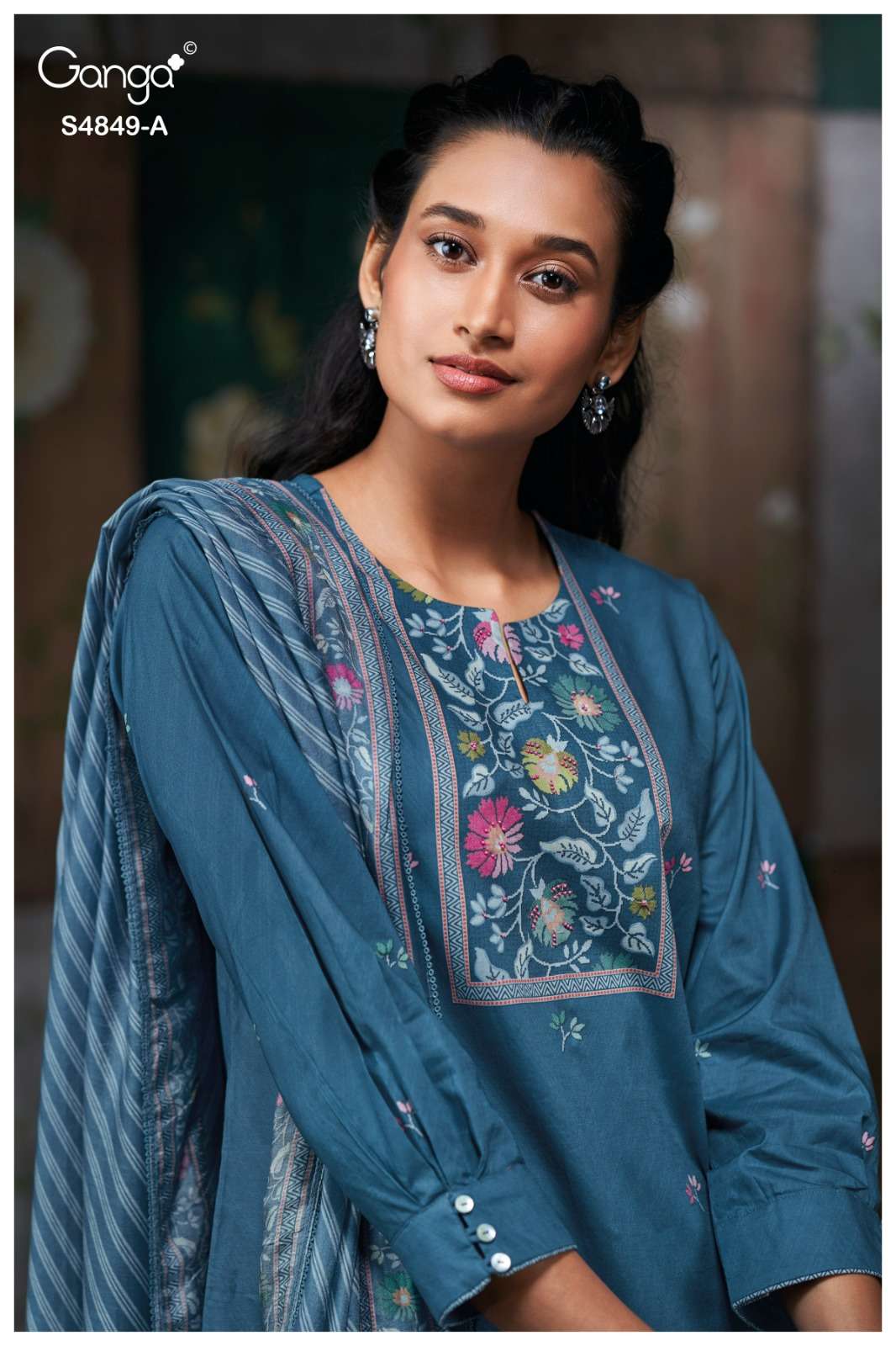 Ganga Fashion Pazellea 4849 Premium Cotton Dress Material - Amrah Wholesale