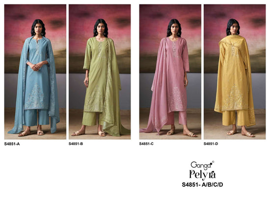 Ganga Fashion Pelyra 4851 Premium Cotton Dress Material - Amrah Wholesale