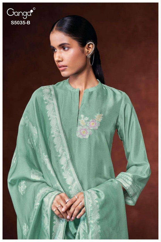 Ganga Fashion Phaevi 5035 Viscose Woven Silk Jacquard Dress Material - Amrah Wholesale