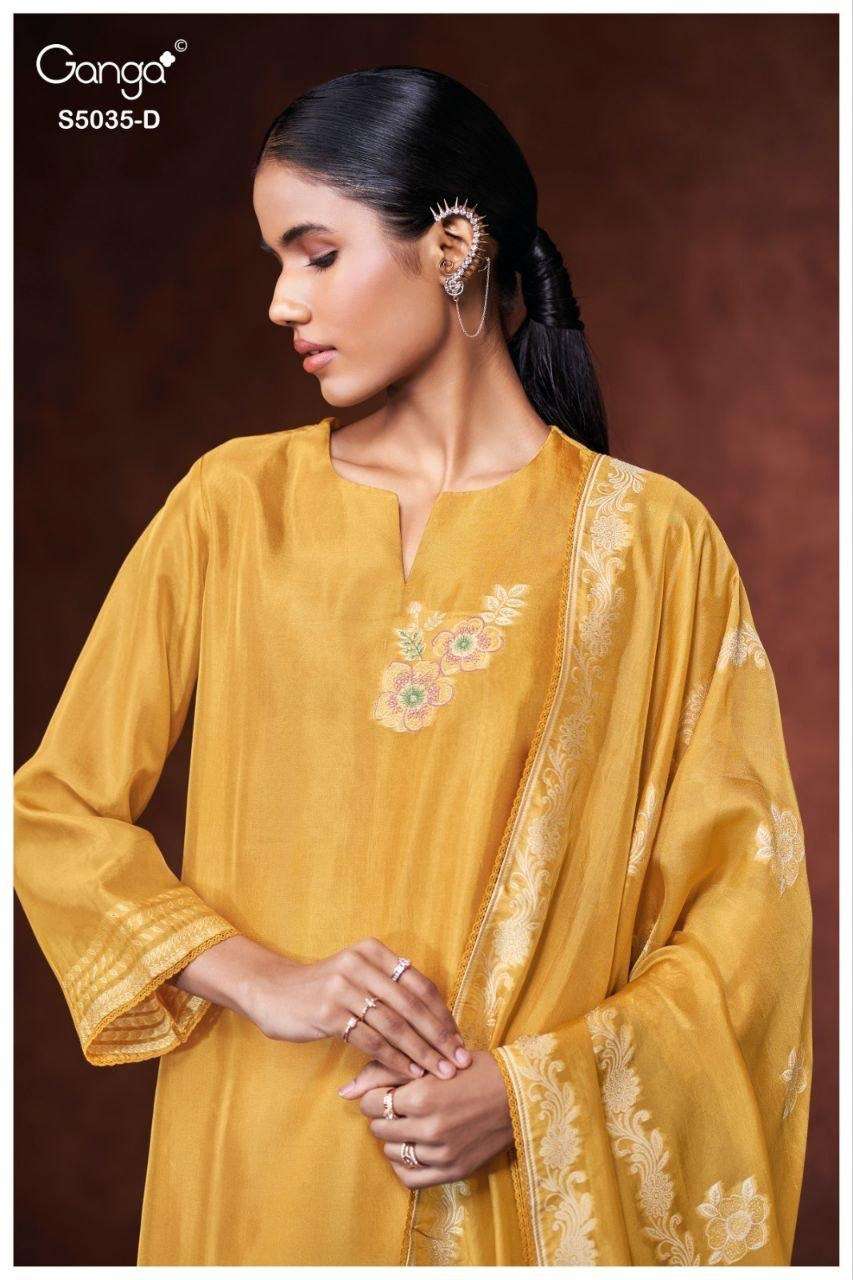 Ganga Fashion Phaevi 5035 Viscose Woven Silk Jacquard Dress Material - Amrah Wholesale
