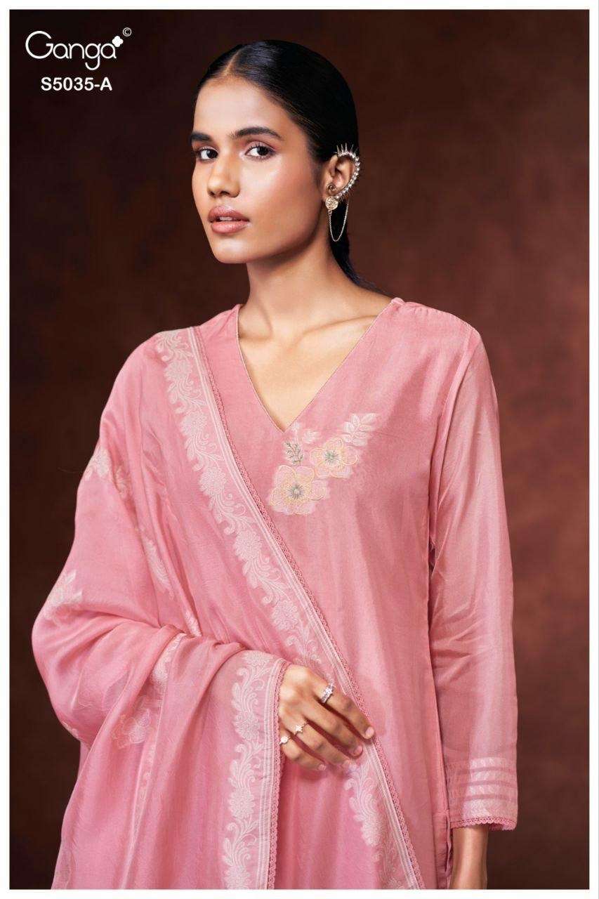 Ganga Fashion Phaevi 5035 Viscose Woven Silk Jacquard Dress Material - Amrah Wholesale