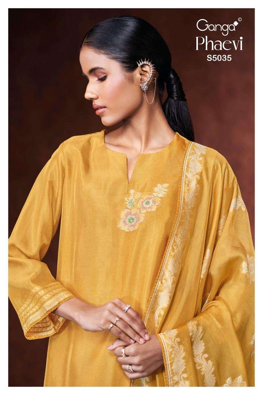 Ganga Fashion Phaevi 5035 Viscose Woven Silk Jacquard Dress Material - Amrah Wholesale