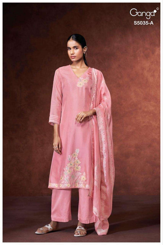 Ganga Fashion Phaevi 5035 Viscose Woven Silk Jacquard Dress Material - Amrah Wholesale