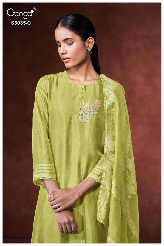 Ganga Fashion Phaevi 5035 Viscose Woven Silk Jacquard Dress Material - Amrah Wholesale