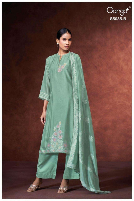 Ganga Fashion Phaevi 5035 Viscose Woven Silk Jacquard Dress Material - Amrah Wholesale