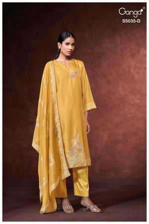 Ganga Fashion Phaevi 5035 Viscose Woven Silk Jacquard Dress Material - Amrah Wholesale