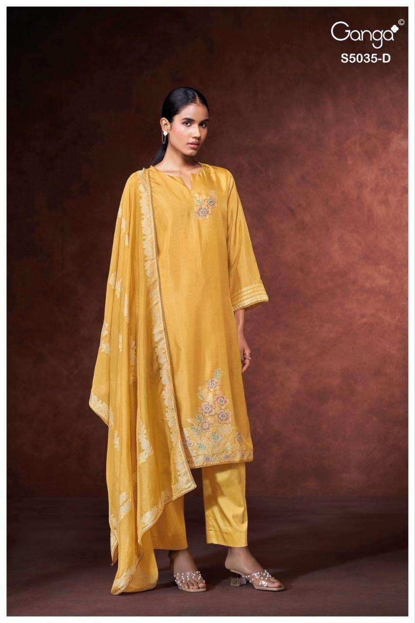 Ganga Fashion Phaevi 5035 Viscose Woven Silk Jacquard Dress Material - Amrah Wholesale