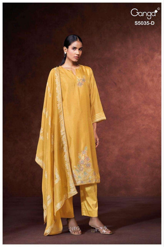 Ganga Fashion Phaevi 5035 Viscose Woven Silk Jacquard Dress Material - Amrah Wholesale